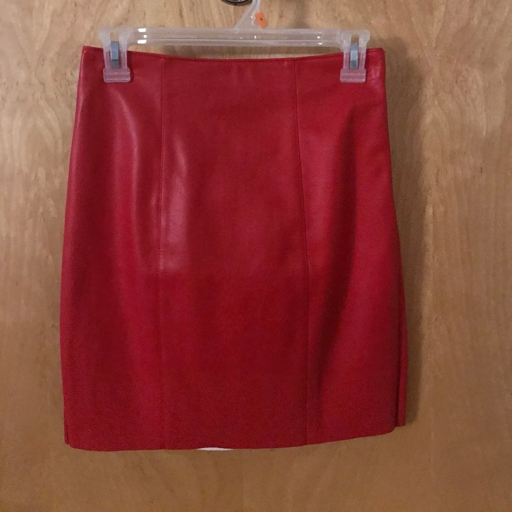 fake leather mini skirt